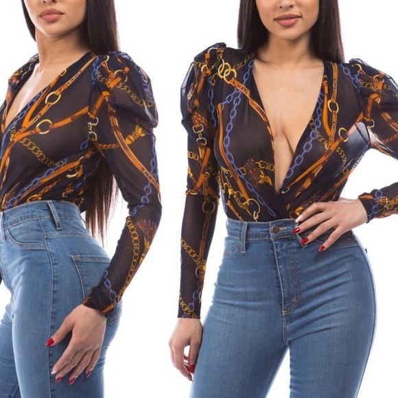 Day G Tops - Chain Print Bodysuit